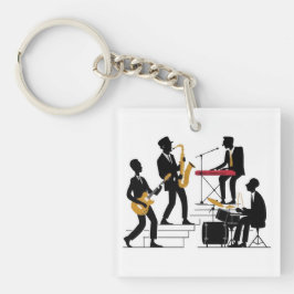 Silhouette Music Band Schlüsselanhänger