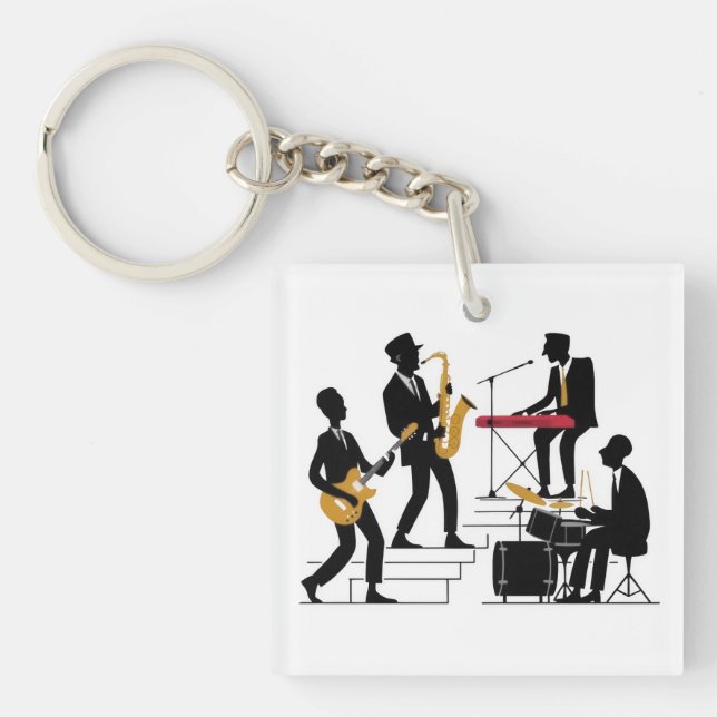 Silhouette Music Band Schlüsselanhänger (Vorderseite)