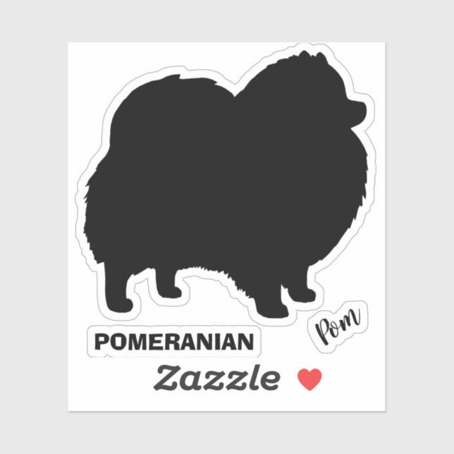 Silhouette Niedlich Pom Pommie Aufkleber (Blatt)