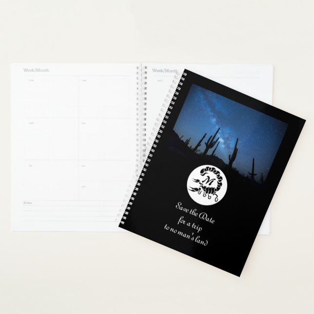 Silhouette noir Scorpion Monogramme Photo (Devant avec enveloppe)