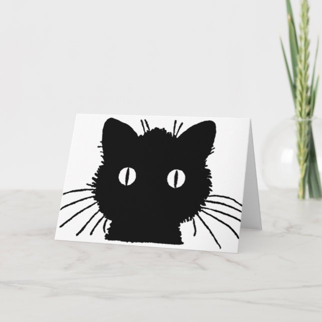 Silhouette of a black cat vintage illustration karte (Vorderseite)