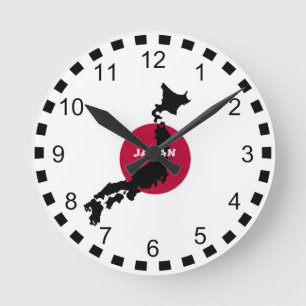 Silhouette of Japan Runde Wanduhr