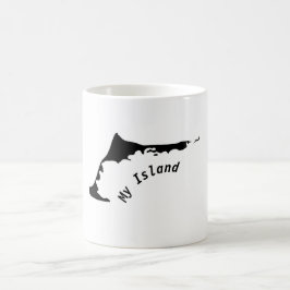 Silhouette of the peninsula Zingst, Darß and Fisch Kaffeetasse