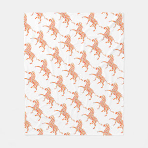 Silhouette Orange und White Zebra Fleecedecke