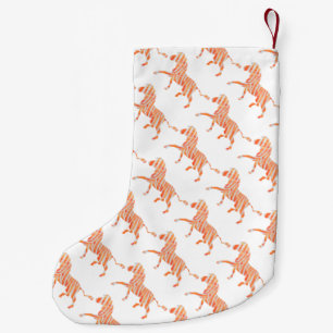 Silhouette Orange und White Zebra Kleiner Weihnachtsstrumpf