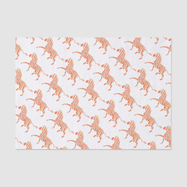 Silhouette Orange und White Zebra Seidenpapier (Vorderseite)