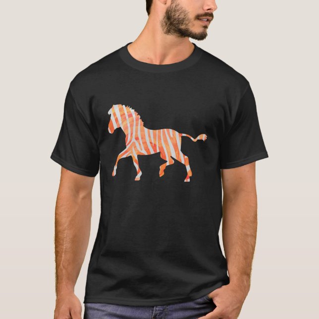 Silhouette Orange und White Zebra T-Shirt (Vorderseite)