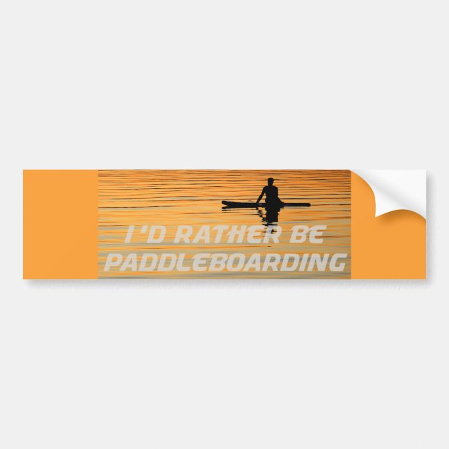 Silhouette Paddelboarder friedlicher Sonnenunterga Autoaufkleber (Vorne)