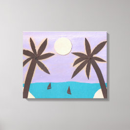 Silhouette Palm und Lavender Sky Leinwanddruck