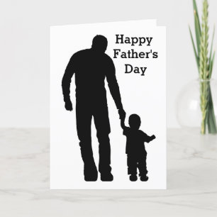 Silhouette Papa Marcher Carte de voeux pour enfant
