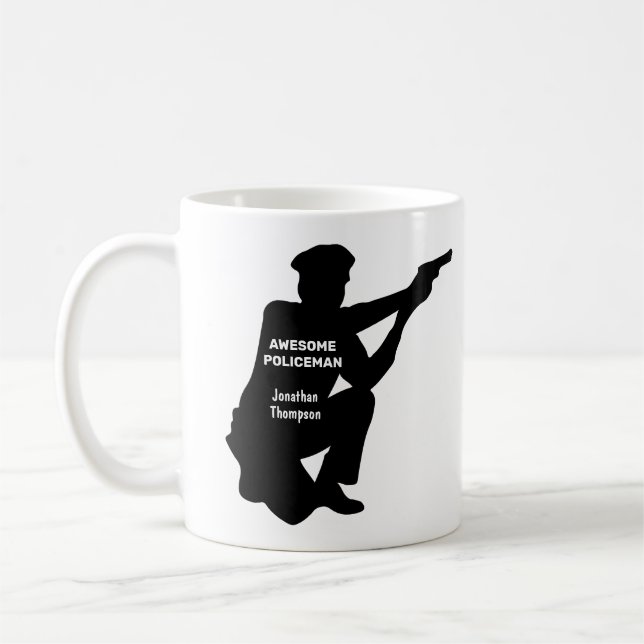 Silhouette Personalisiert Patrolman Kaffee Tasse (Links)