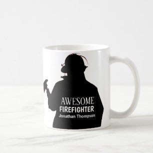 Silhouette Personnalisée Pompier Café Mug