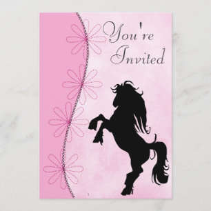 Silhouette Pferd zum Geburtstag Einladung