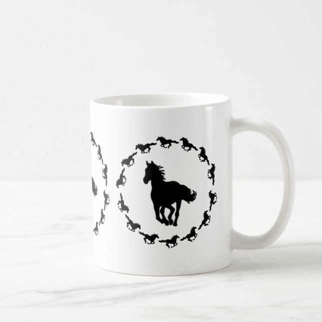 Silhouette Pferdedesign Kaffeetasse (Rechts)