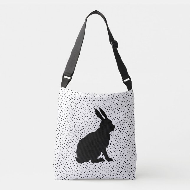Silhouette Polka dots white Tragetaschen Mit Langen Trägern (Vorderseite)