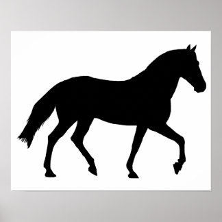 Silhouette Pony Horse Einfache Schatten Poster