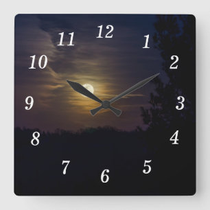 Silhouette Quadratische Wanduhr