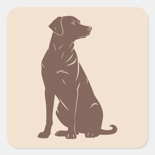 Silhouette Quadratischer Aufkleber (Vorderseite)
