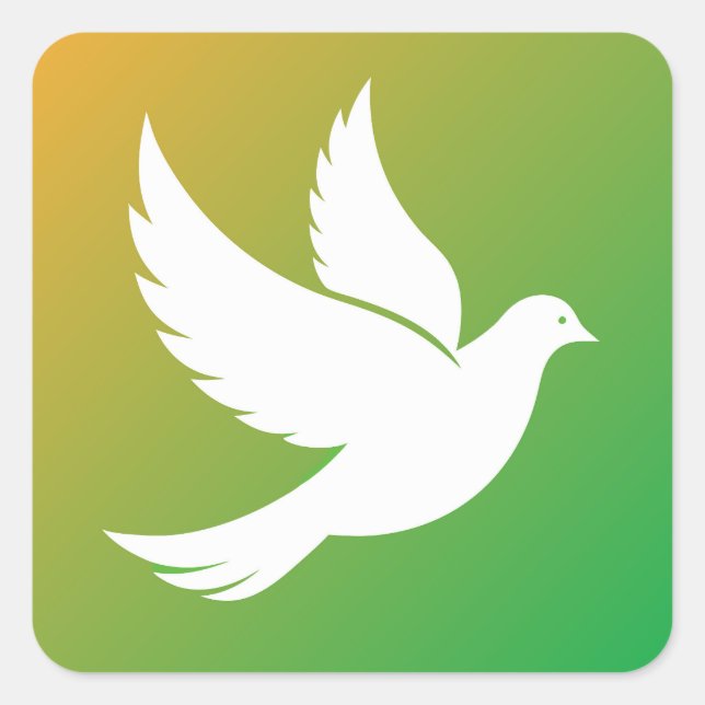 Silhouette Quadratischer Aufkleber (Vorderseite)