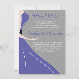 Silhouette Quinceanera Einladung