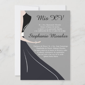 Silhouette Quinceanera Einladung
