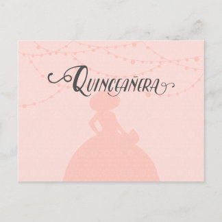 Silhouette Quinceanera Einladungspostkarte