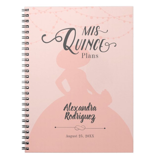 Silhouette Quinceanera Notizblock (Vorderseite)