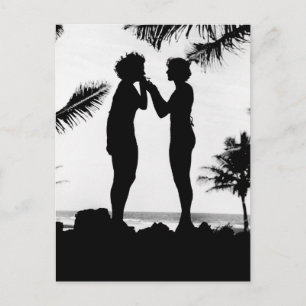 Silhouette rauchen, 1940er postkarte