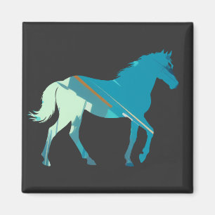 Silhouette Reiten Magnet
