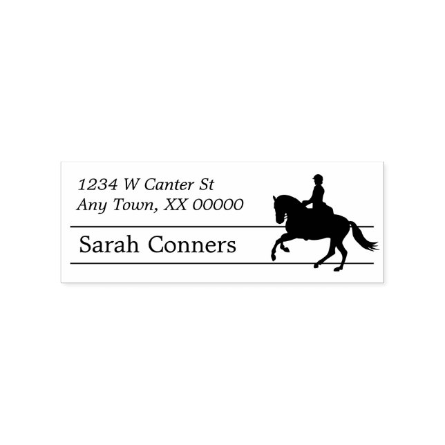 Silhouette Reittiere Rücksendeadresse Gummistempel (Prägung)