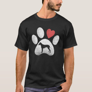 Silhouette Rhodesian Ridgeback Pfote mit Herz für T-Shirt