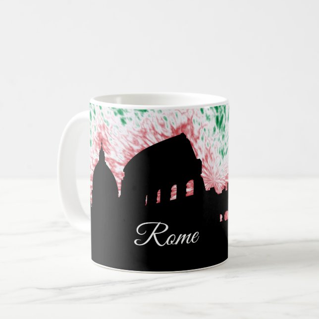 Silhouette Roms Italien Kaffeetasse (Vorderseite Links)
