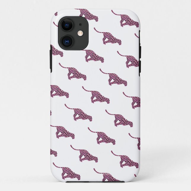 Silhouette Rosa und Schwarzer Leopard Case-Mate iPhone Hülle (Rückseite)