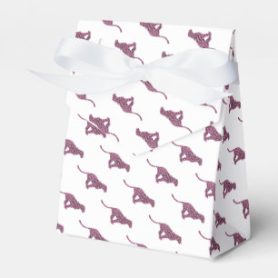 Silhouette Rosa und Schwarzer Leopard Geschenkschachtel