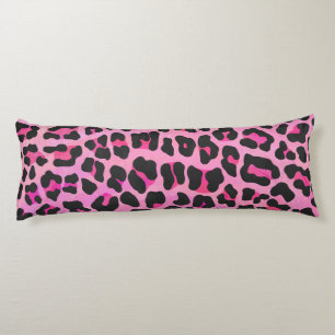 Silhouette Rosa und Schwarzer Leopard Seitenschläferkissen