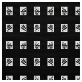 Silhouette Rose Schwarz auf Baumwolle Poly Fabric Stoff