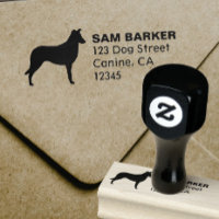 Silhouette-Rücksendeadresse von Smooth Collie Hund