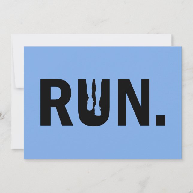 Silhouette-Run für den Runner-Marathon Einladung (Vorderseite)