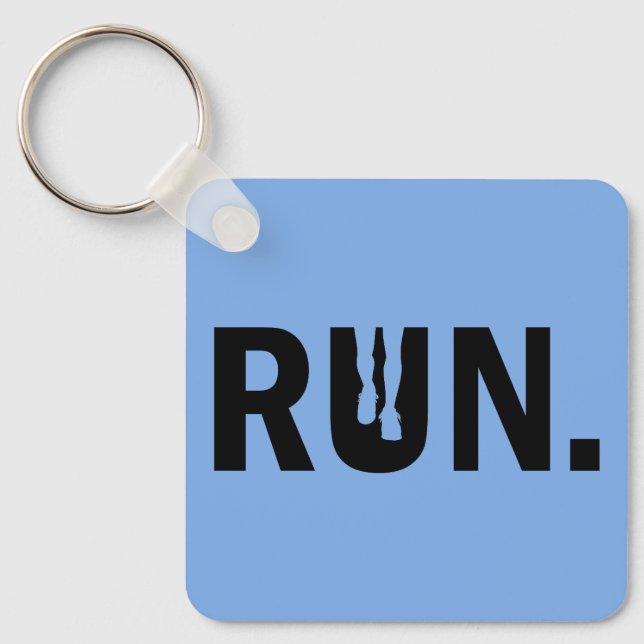 Silhouette-Run für den Runner-Marathon Schlüsselanhänger (Vorderseite)