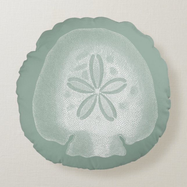 Silhouette Sand Dollar Rundes Kissen (Vorderseite)