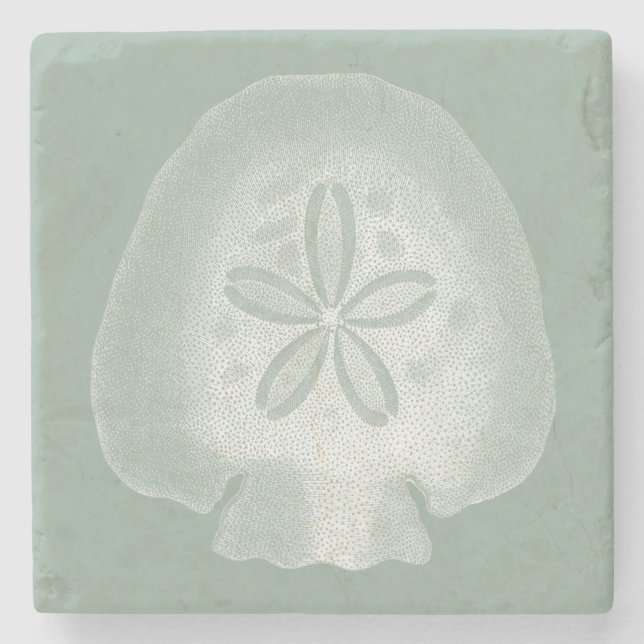 Silhouette Sand Dollar Steinuntersetzer (Vorderseite)