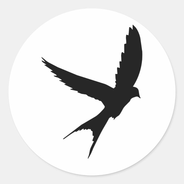 Silhouette schlucken runder aufkleber (Vorderseite)