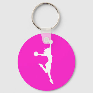 Silhouette-Schlüsselanhänger-Rosa des Beifall-2 Schlüsselanhänger