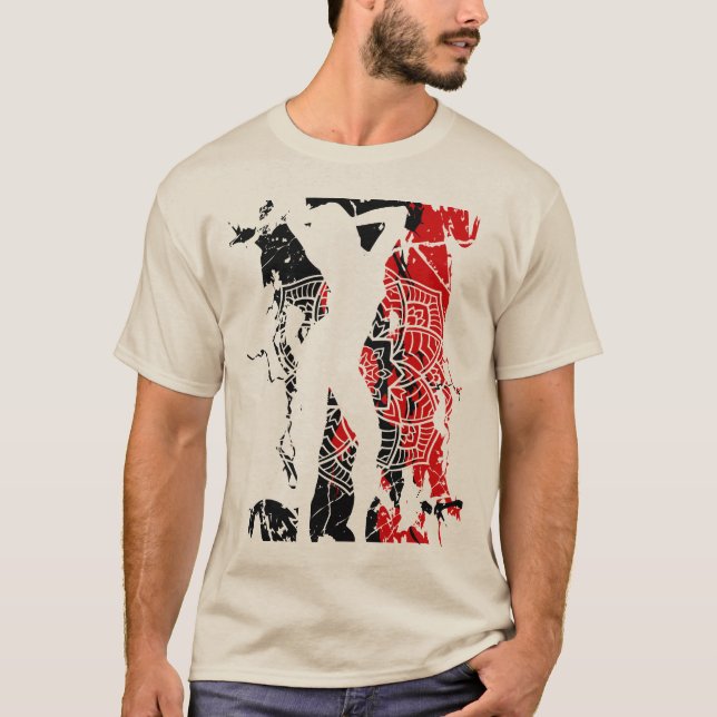 Silhouette Schöne Frauen - Abstrakter T - Shirt (Vorderseite)