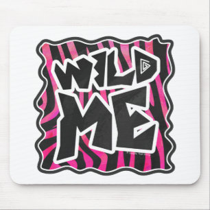 Silhouette Schwarz-Pink Zebra Mousepad
