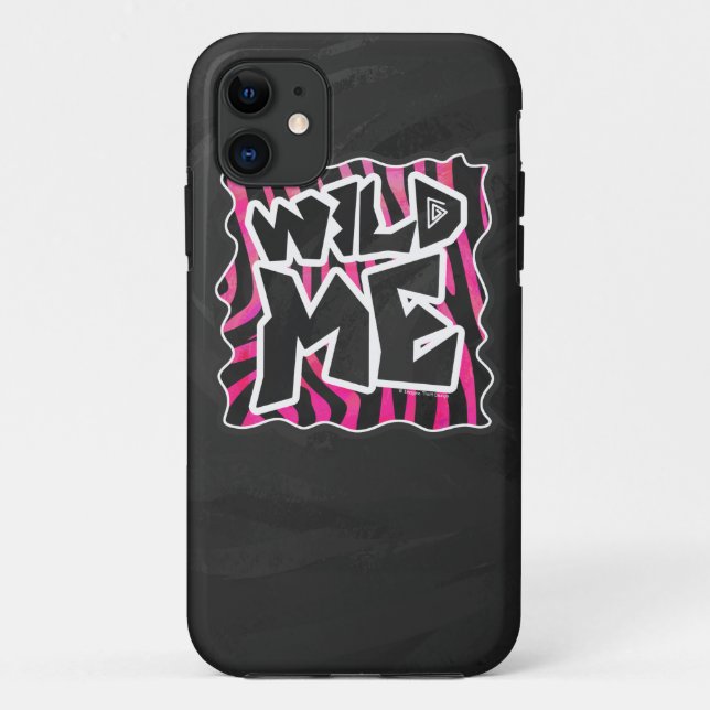 Silhouette Schwarz und Heiß Rosa Zebra Case-Mate iPhone Hülle (Rückseite)