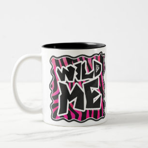 Silhouette Schwarz und Heiß Rosa Zebra Zweifarbige Tasse