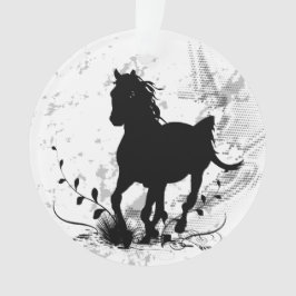 Silhouette, schwarzes Pferd Ornament