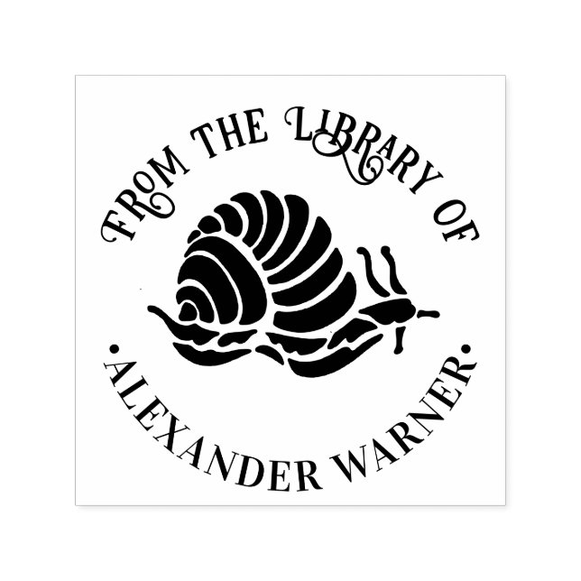 Silhouette Seashore Beach Round Library Permastempel (Design)