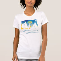 Silhouette-Segeln in Meer
